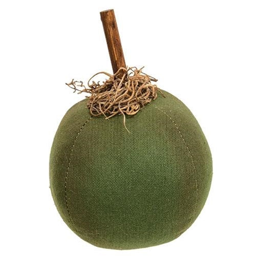 ๐ Primitive Mossy Green 5" Fabric Pumpkin