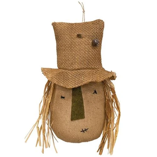 Primitive Scarecrow Hanger with Burlap Hat 7" H - Image 2