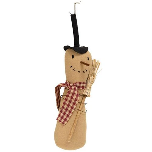 Primitive Snowman with Check Scarf Hanger - Image 2