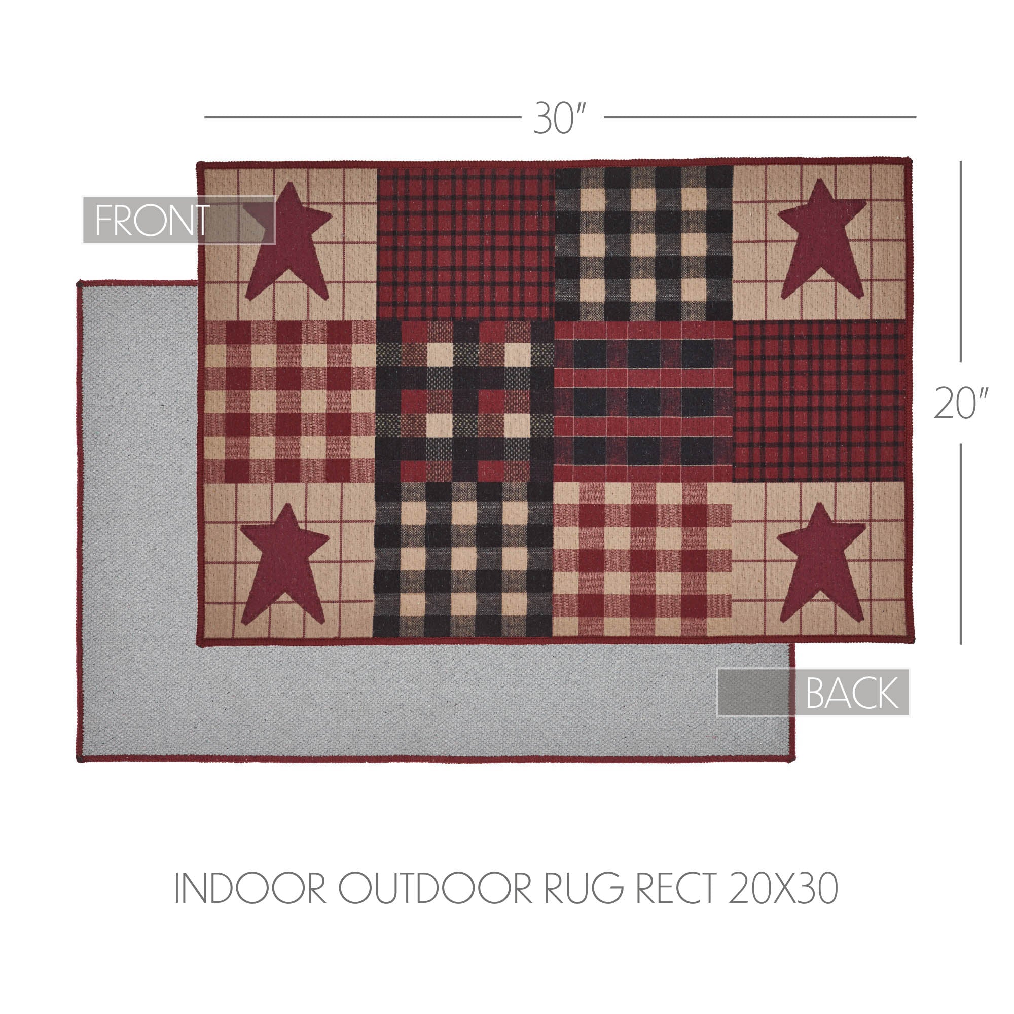 Primitive Stars Burgundy and Black Indoor/Outdoor Rug 20" x 30" - Image 6