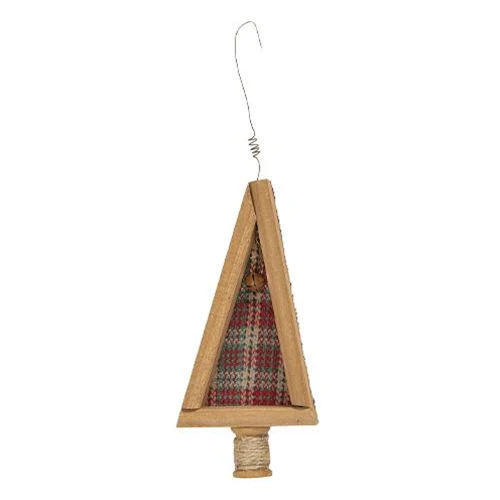 Primitive Tree Felt and Wood Ornament