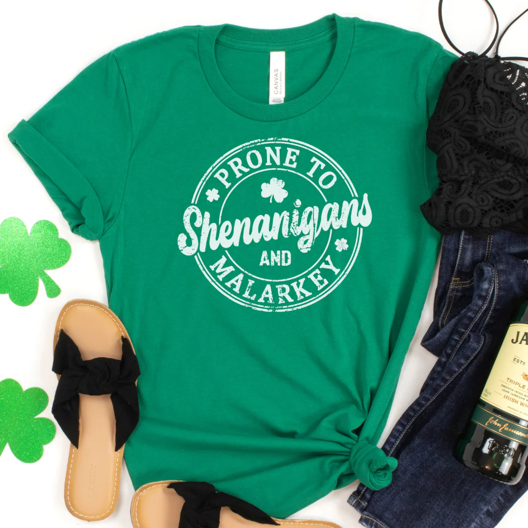 ๐ Prone to Shenanigans and Malarkey St Patrick's Day Cozy T-Shirt
