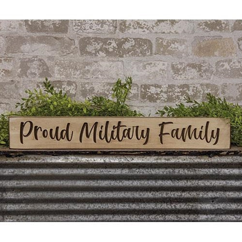 💙 Proud Military Family 24" Wooden Engraved Sign