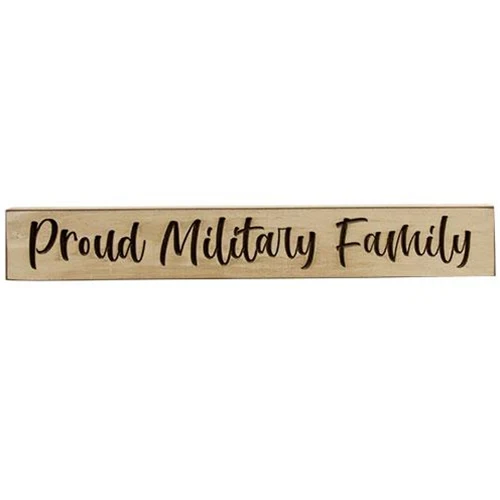 💙 Proud Military Family 24" Wooden Engraved Sign - Image 2