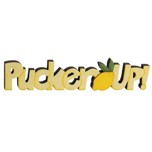 💙 Pucker Up Lemon Wooden Word Cutout Sitter - Image 2