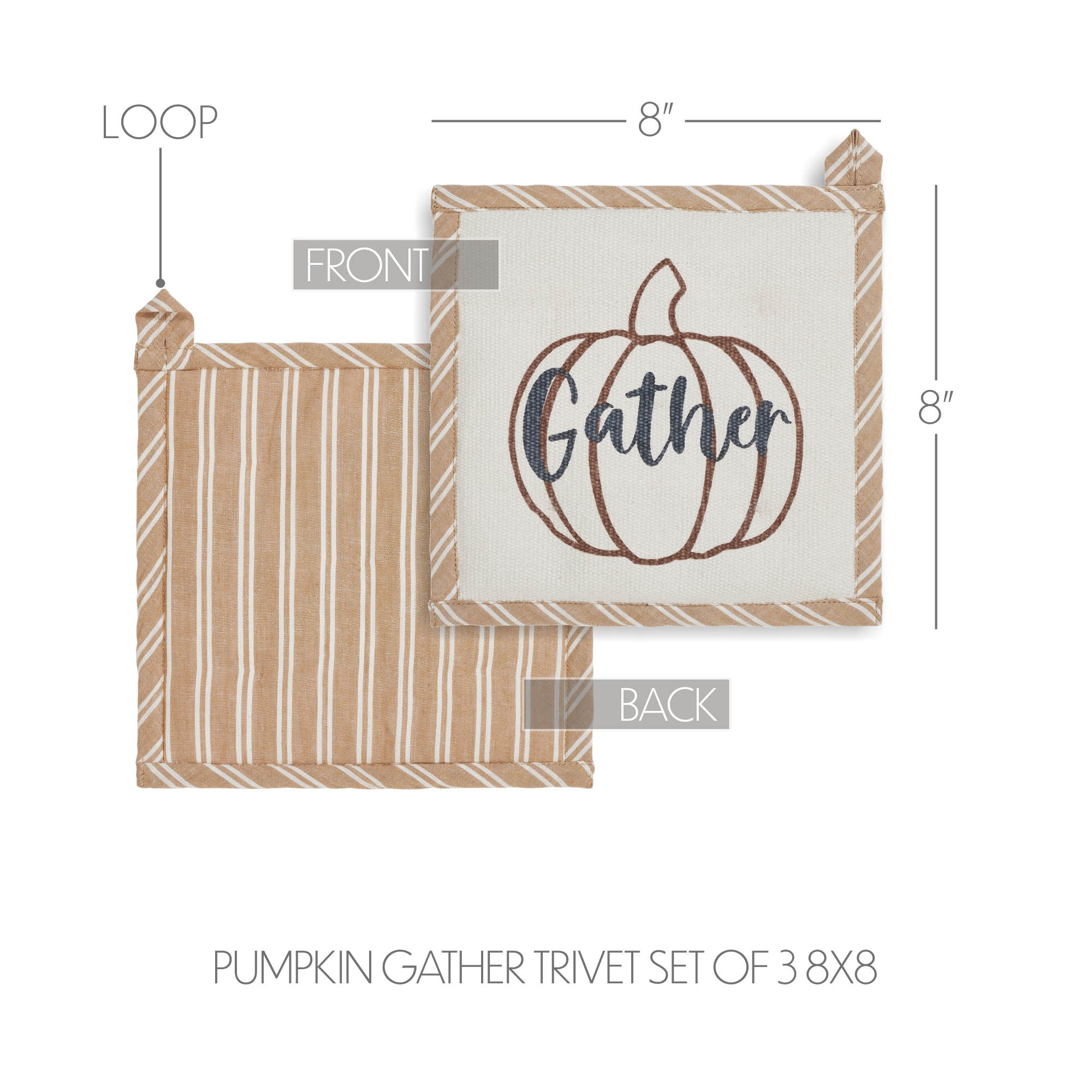 💙 Pumpkin Gather Fall Pot Holder Trivet - Image 4