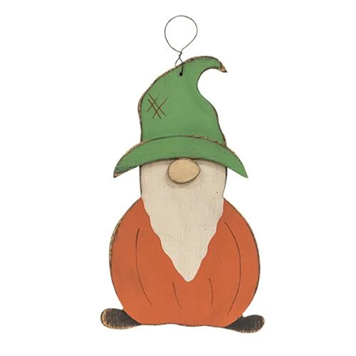 Pumpkin Gnome 10" Fall Dangler Sign
