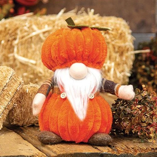 Pumpkin Gnome 8" Fall Sitter Figure - Image 2
