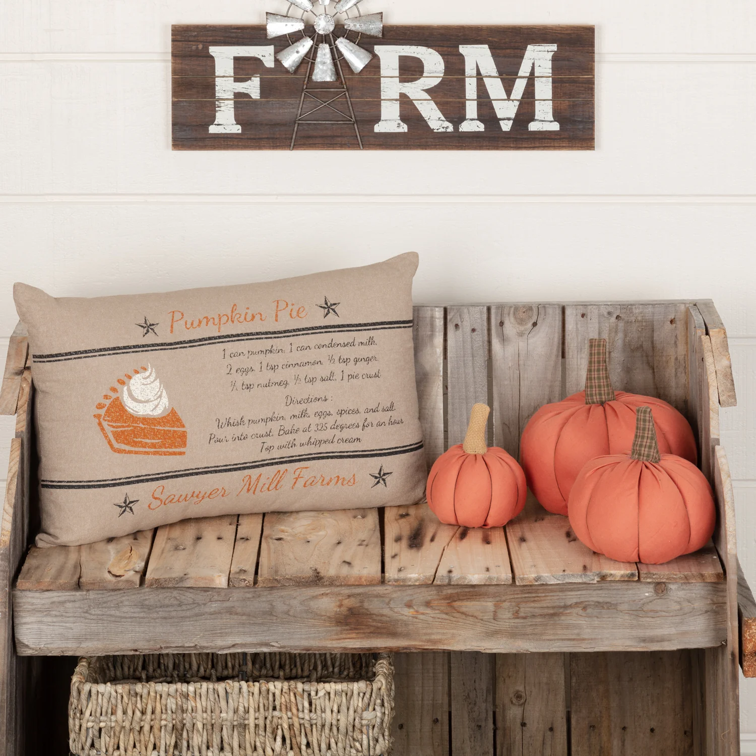 Pumpkin Pie Recipe Pillow 14'' x 22'' - Image 2