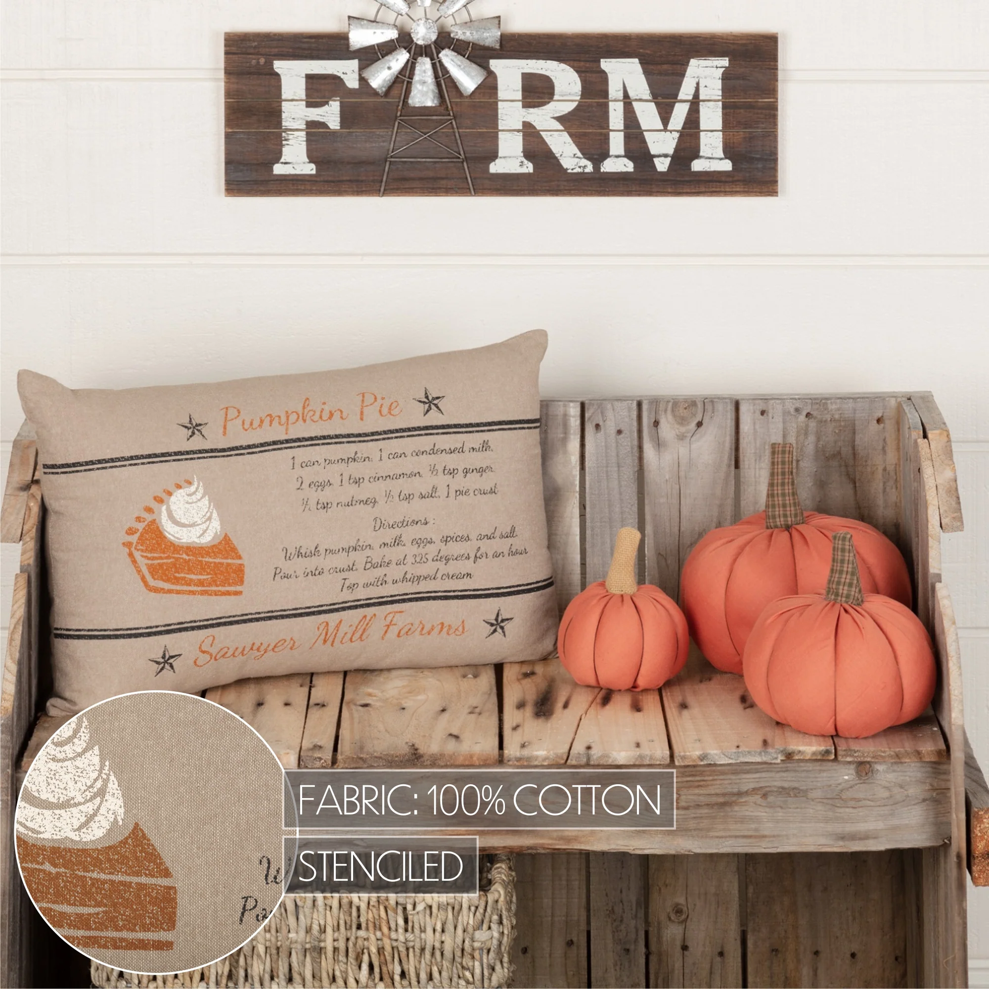 Pumpkin Pie Recipe Pillow 14'' x 22'' - Image 6