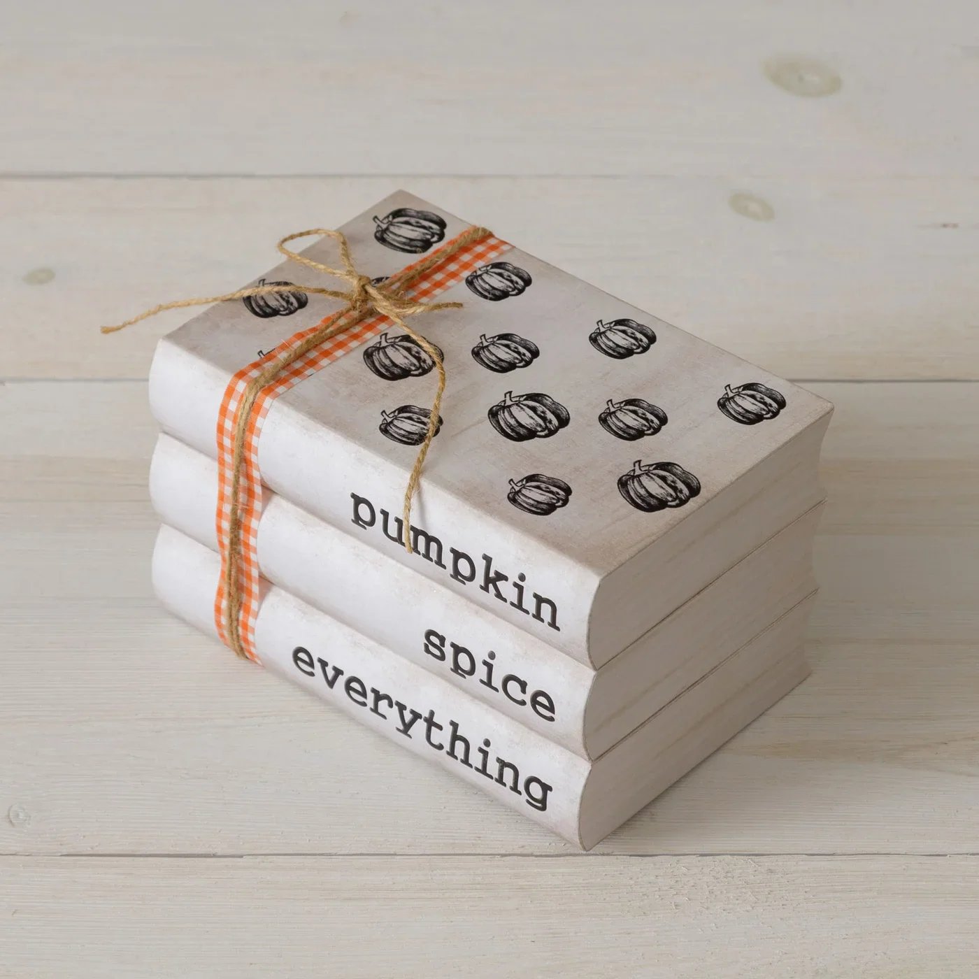 Pumpkin Spice Everything Stacked Books Decoration