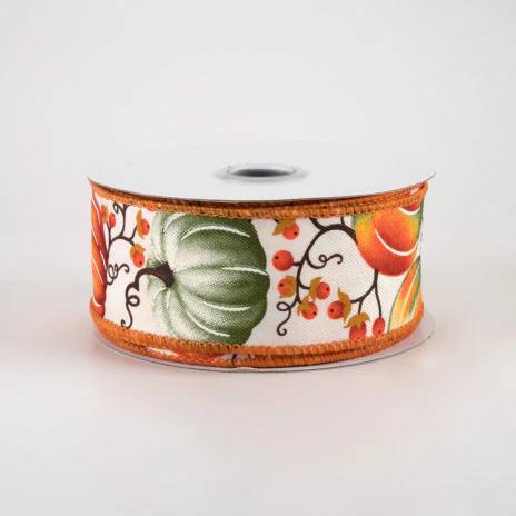 Pumpkins and Bittersweet Fall Ribbon 1.5" x 10 yards