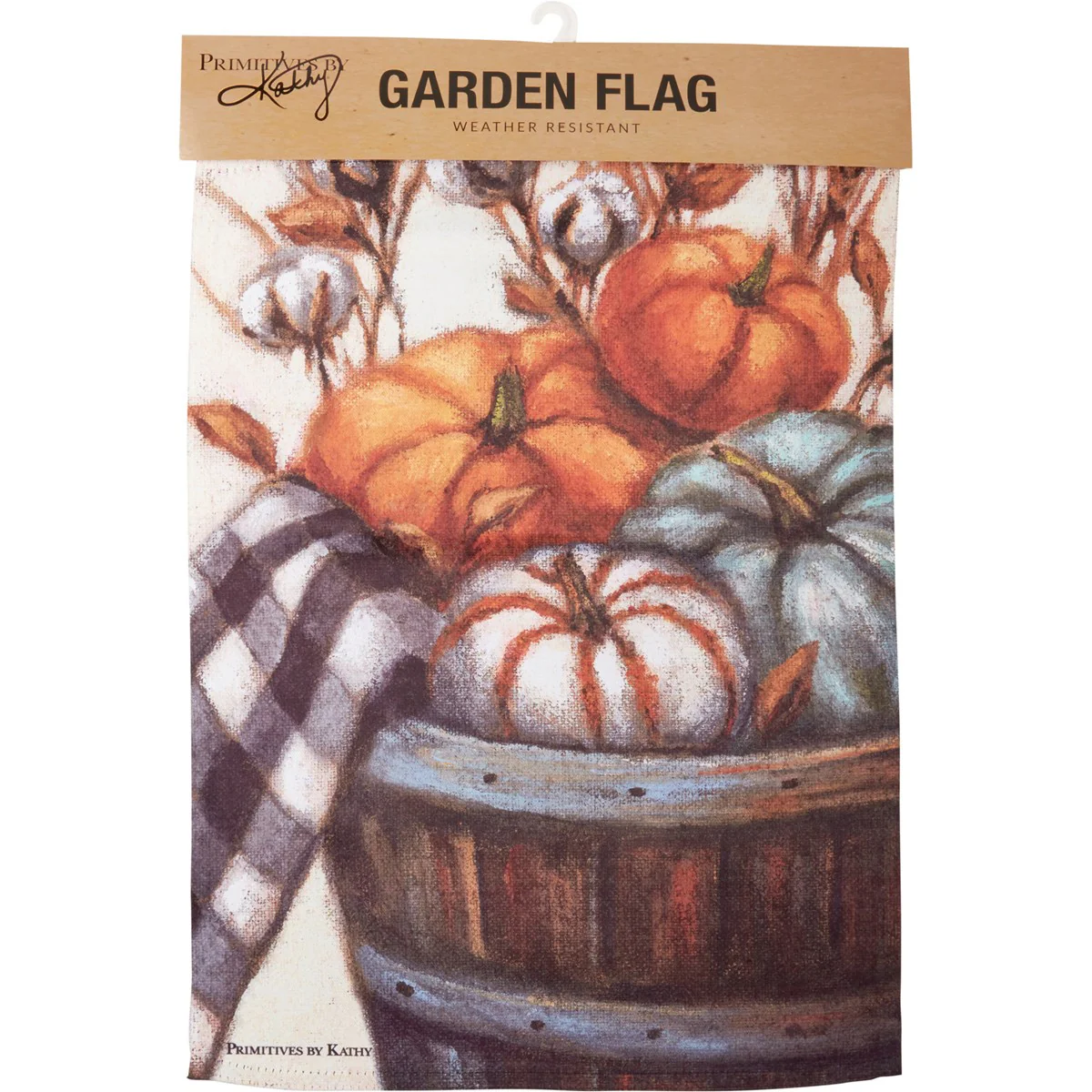 Pumpkins In A Basket Garden Flag - Image 3