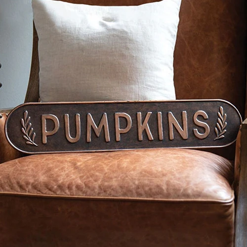 Pumpkins Rustic Brown 24" Metal Sign - Image 3