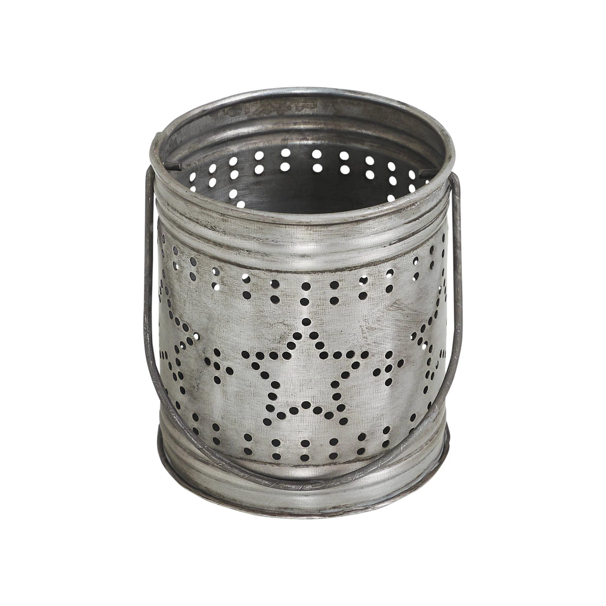 Punched Star Rustic Metal Candle Holder 3.75" H - Image 2