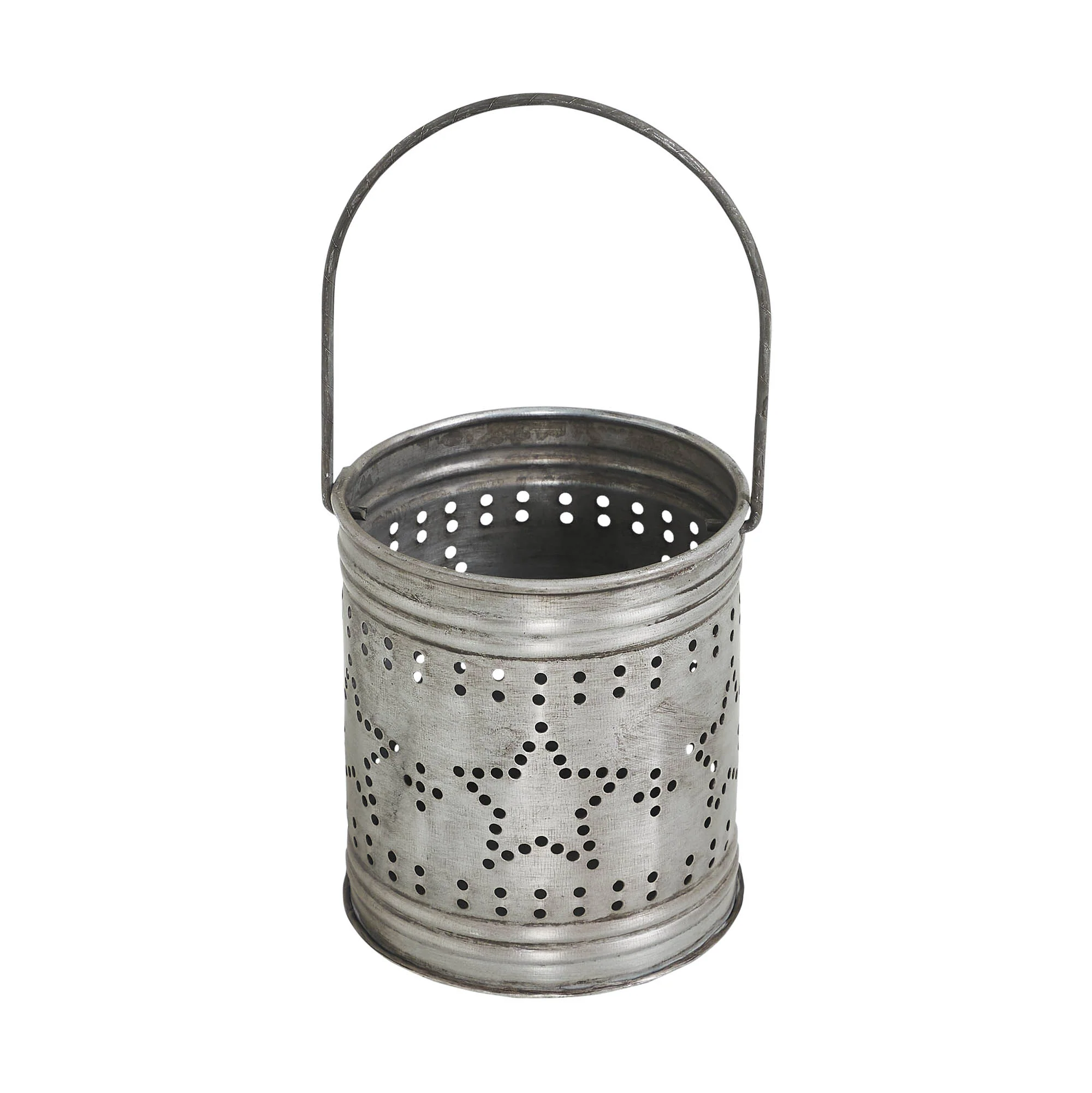 Punched Star Rustic Metal Candle Holder 3.75" H - Image 3