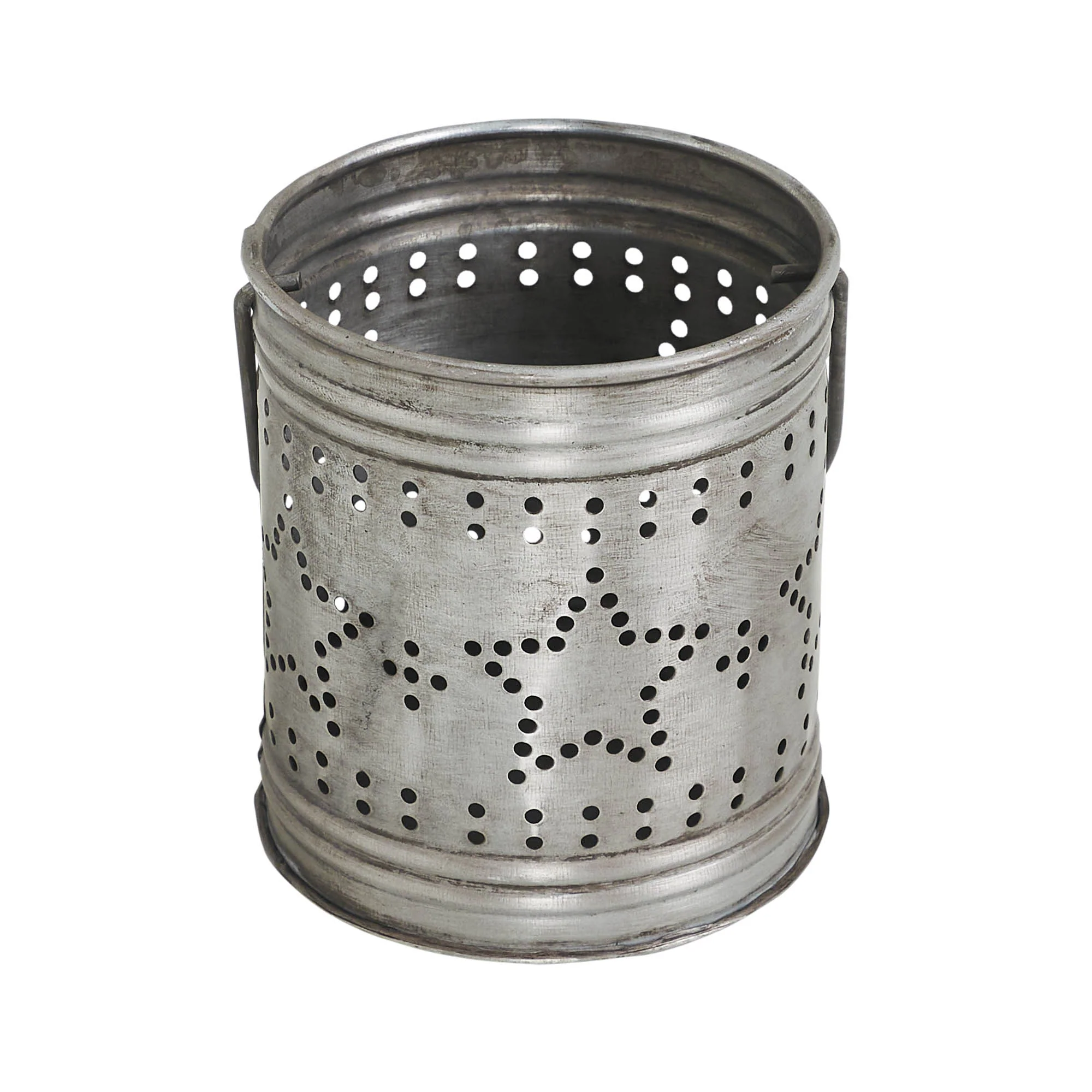 Punched Star Rustic Metal Candle Holder 3.75" H - Image 4