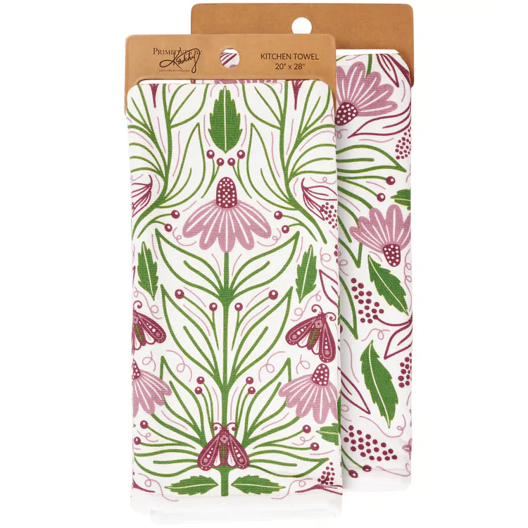 Purple Floral Kitchen Towel - Image 2