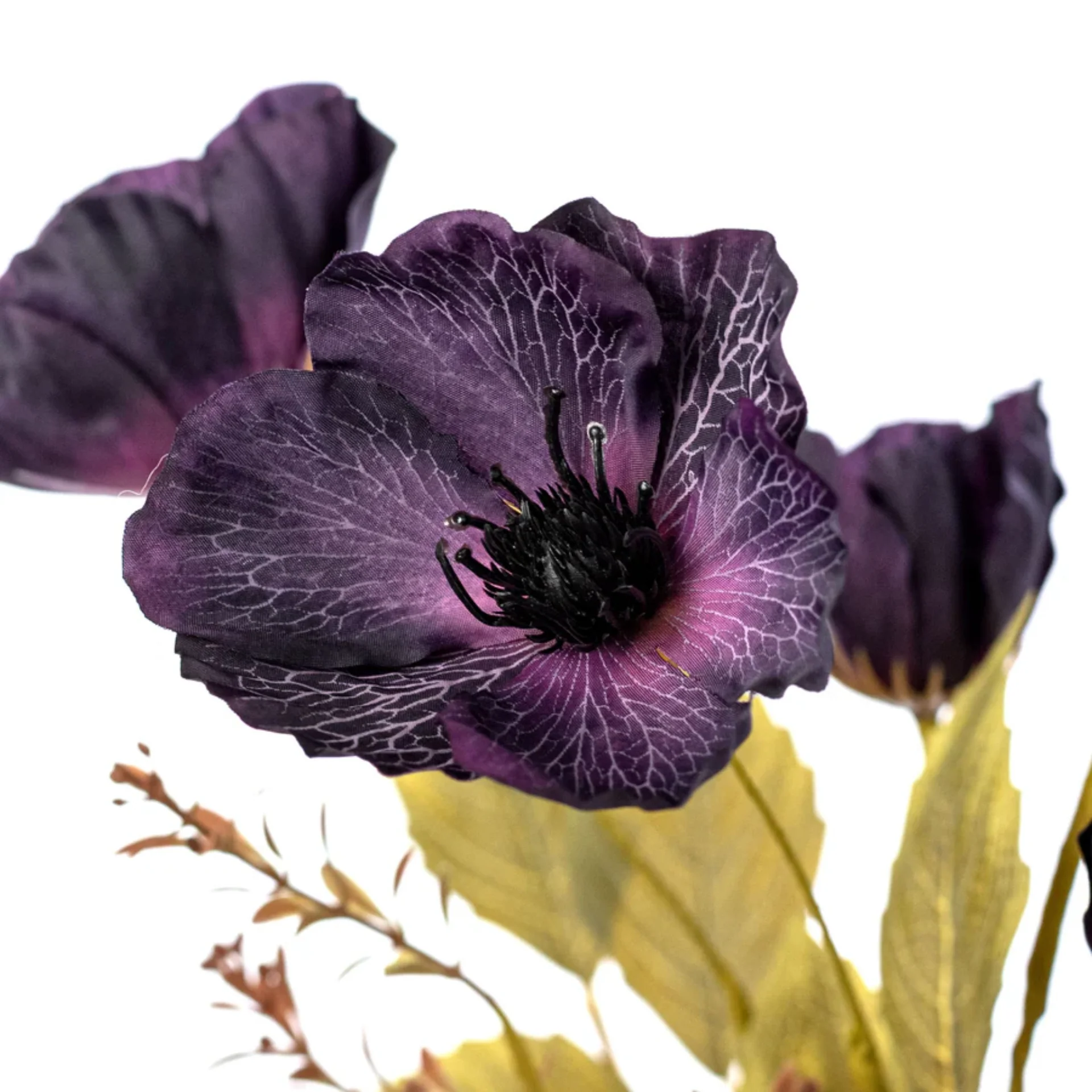 Purple Poppy 20" Faux Floral Bush - Image 2