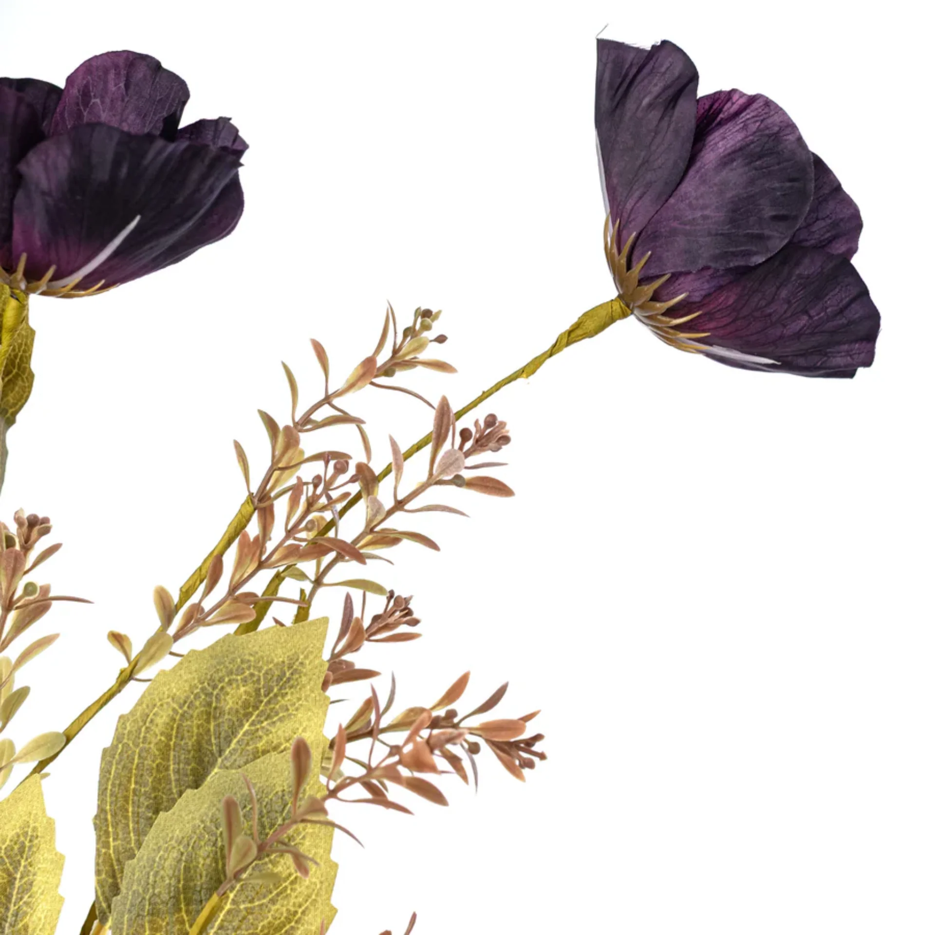 Purple Poppy 20" Faux Floral Bush - Image 3