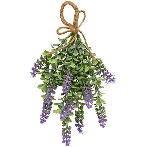 ๐ Purple Sage Boxwood 12" Faux Floral Hanging Teardrop