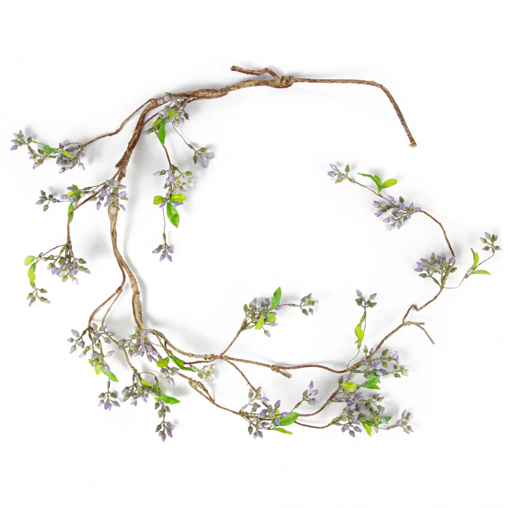 ๐ ๐ฅ Purple Seeded Berry Vine 62" Faux Floral Garland