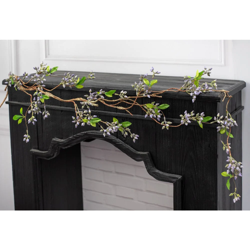 ๐ ๐ฅ Purple Seeded Berry Vine 62" Faux Floral Garland - Image 2