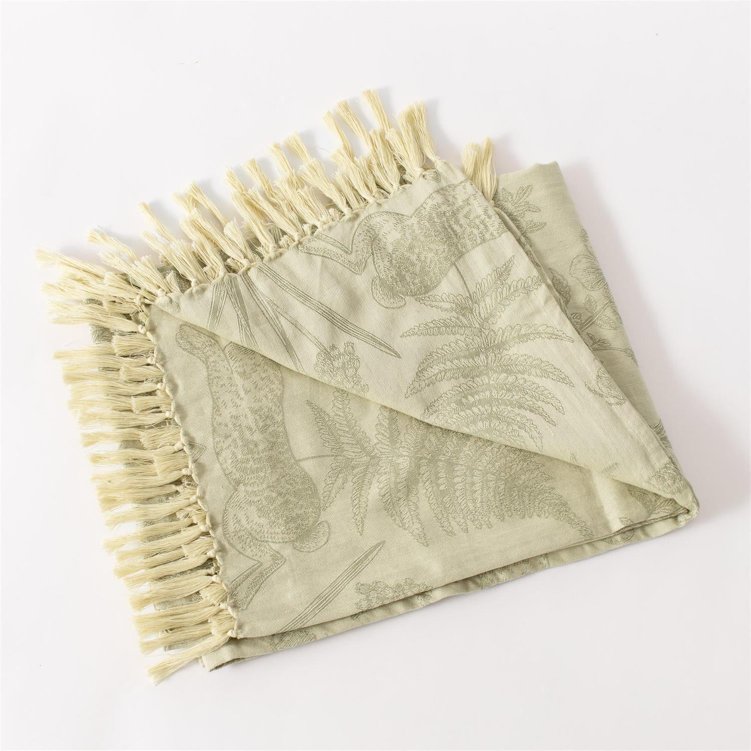 Rabbit And Fern Jacquard Throw - Image 5