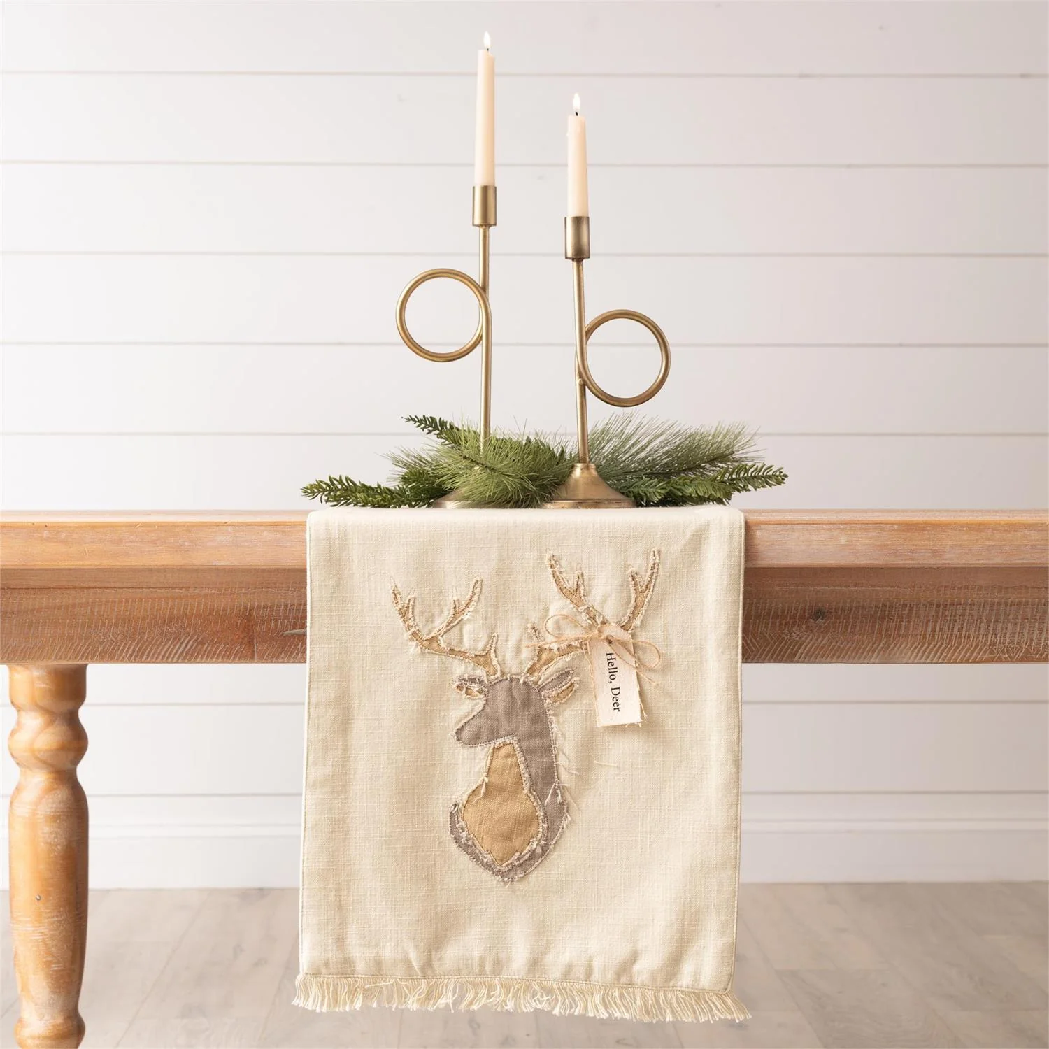 Raggedy Deer Head 72" Table Runner