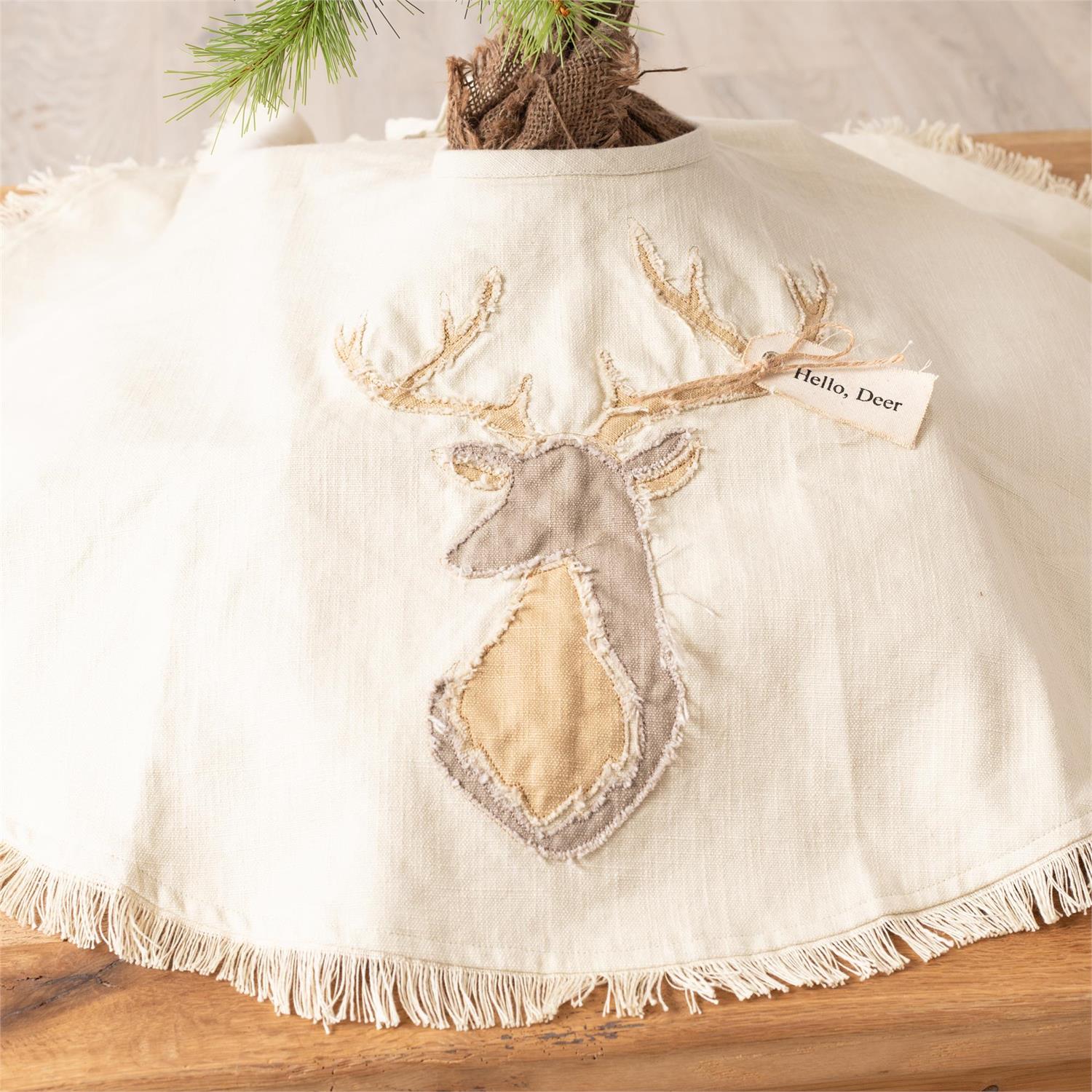 Raggedy Deer Head 36" Tree Skirt