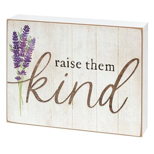 Raise Them Kind 6" Wooden Box Sign - Image 2