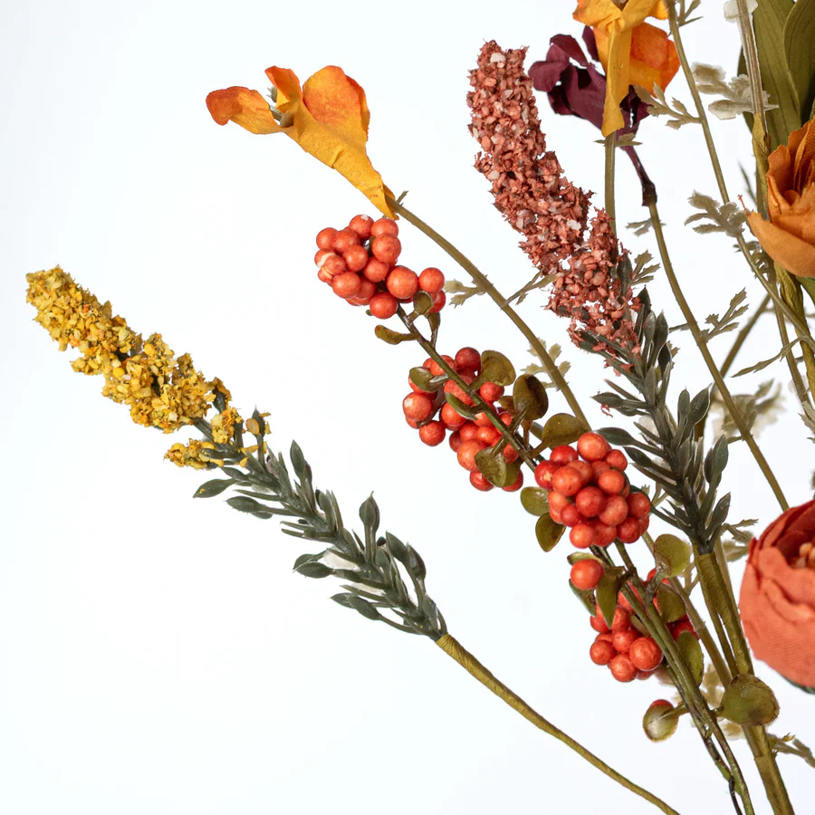 ๐ Ranunculus Fall Mixed 17" Faux Floral Bush - Image 2