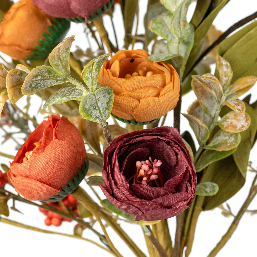 ๐ Ranunculus Fall Mixed 17" Faux Floral Bush - Image 3