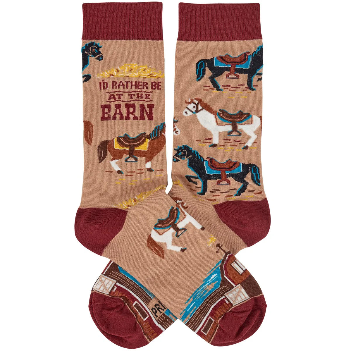 Rather Be At The Barn Horse Fun Novelty Socks - Image 2