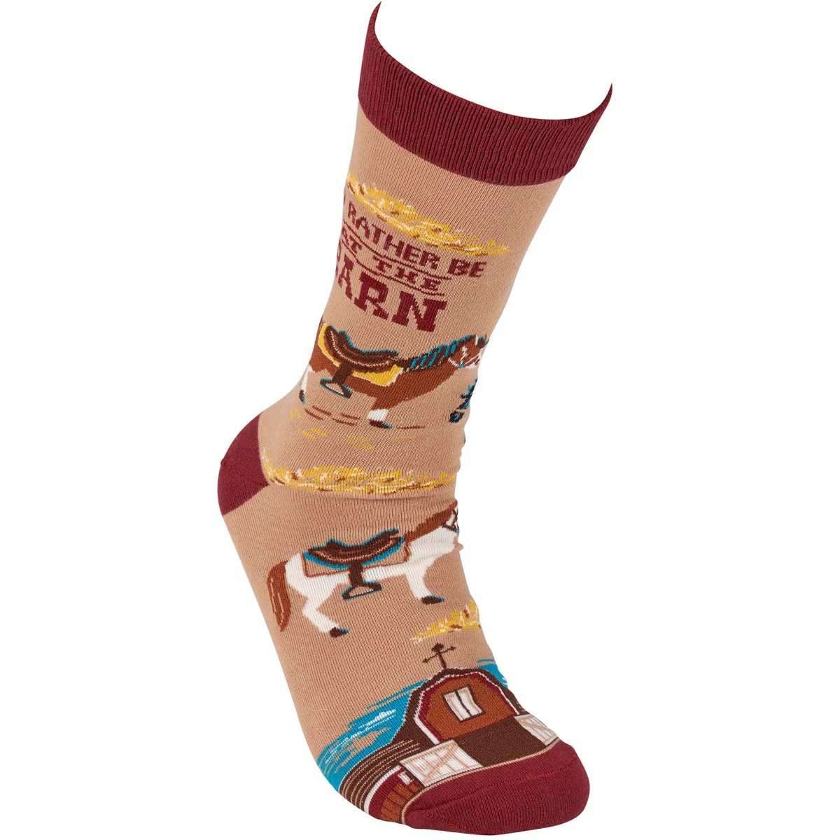 Rather Be At The Barn Horse Fun Novelty Socks - Image 3