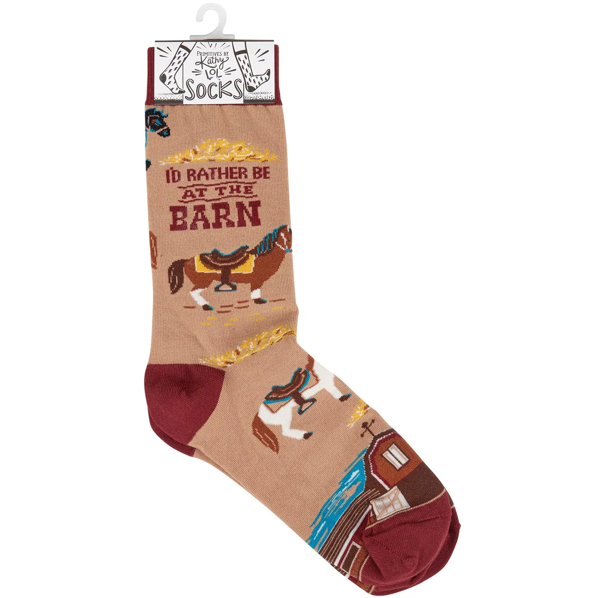 Rather Be At The Barn Horse Fun Novelty Socks - Image 4