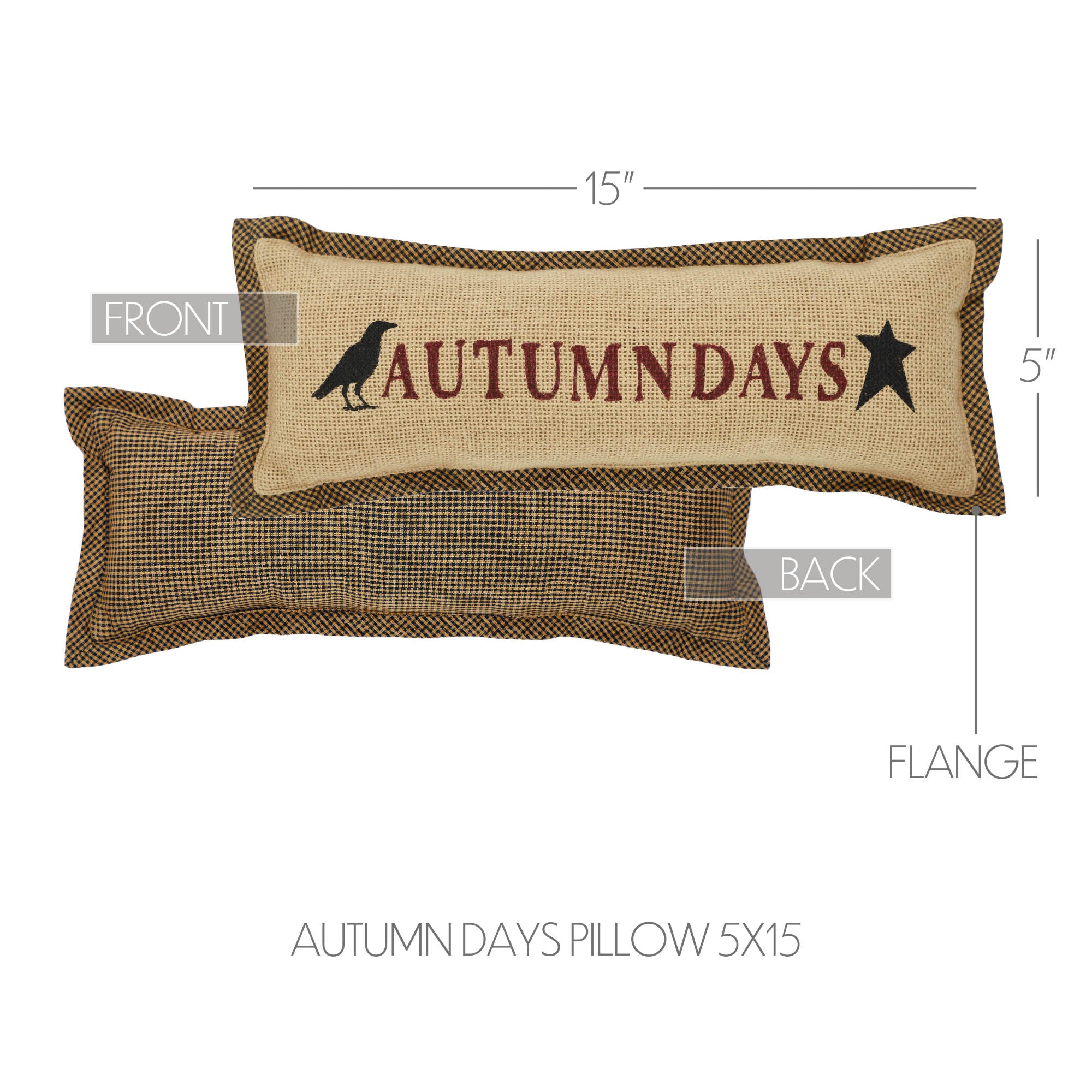 Raven Harvest Autumn Days Pillow 5" x 15" - Image 5