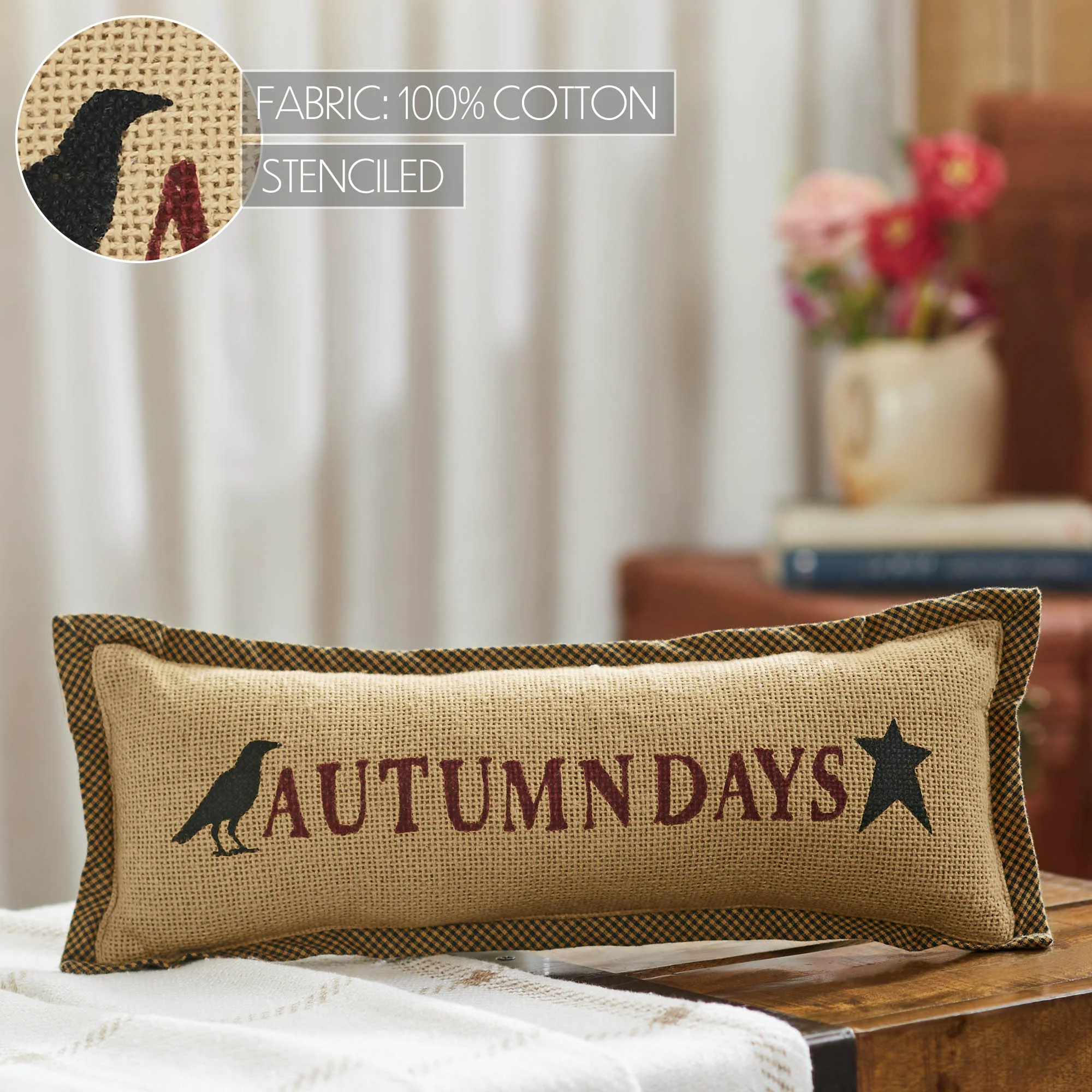 Raven Harvest Autumn Days Pillow 5" x 15" - Image 6