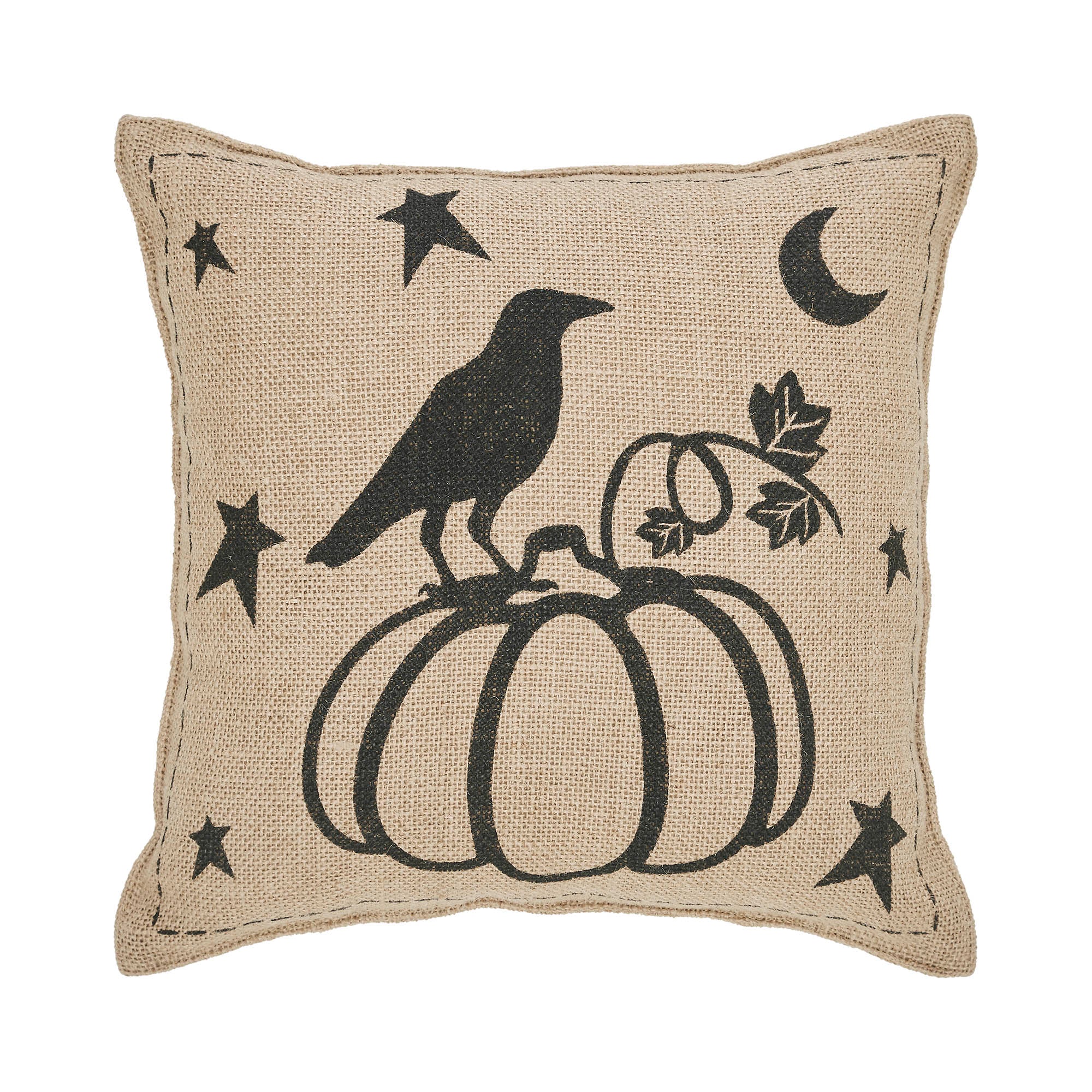 Raven Harvest Burlap Jute 12" Fall Pillow - Image 2