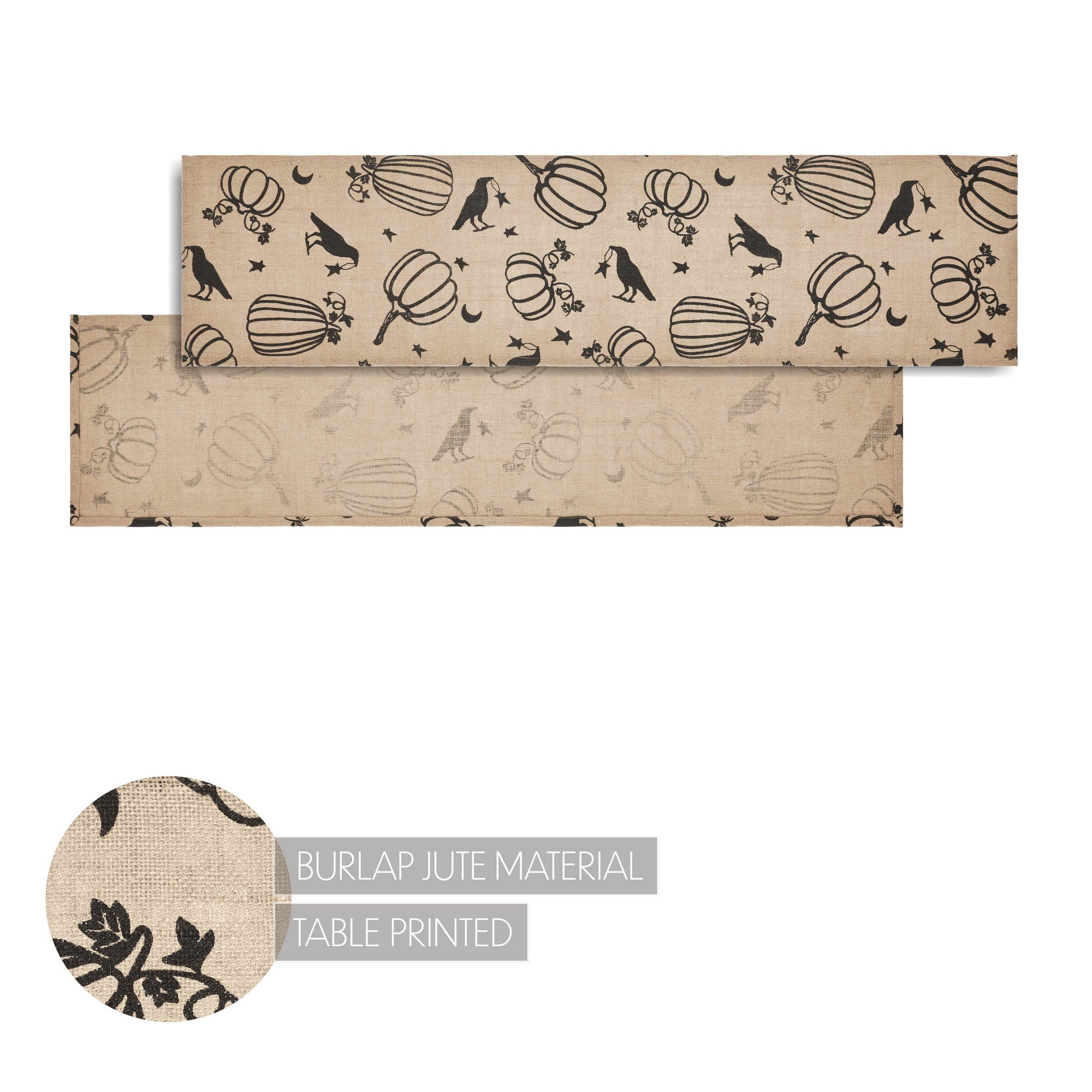 Raven Harvest Burlap Jute 48" Table Runner - Image 2