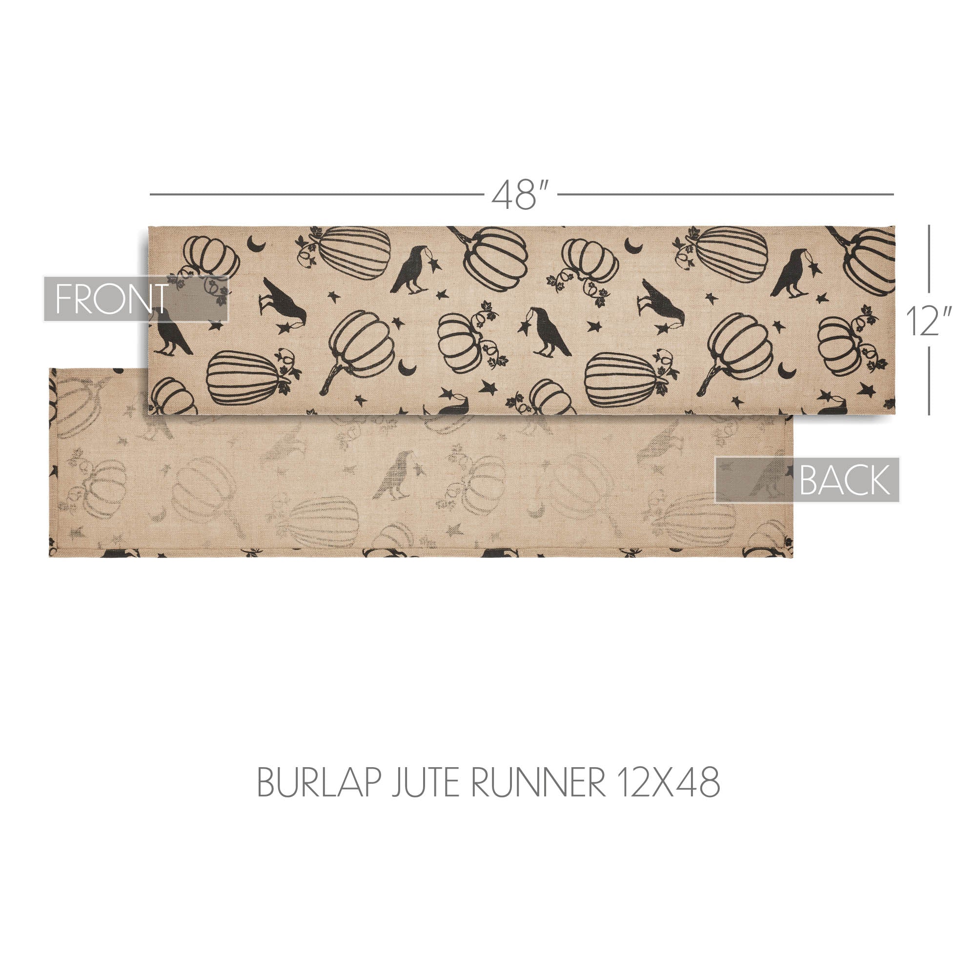 Raven Harvest Burlap Jute 48" Table Runner - Image 4