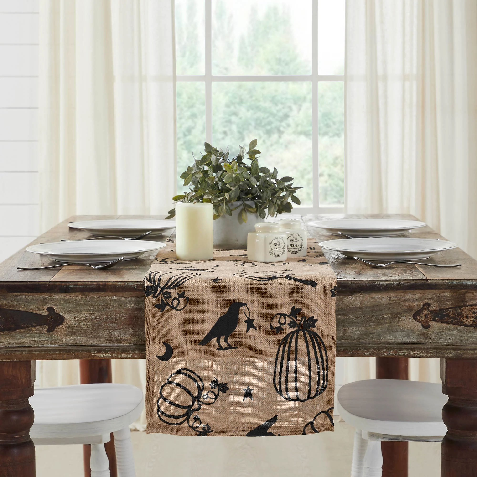 Raven Harvest Burlap Jute Table Runner 12" x 36"