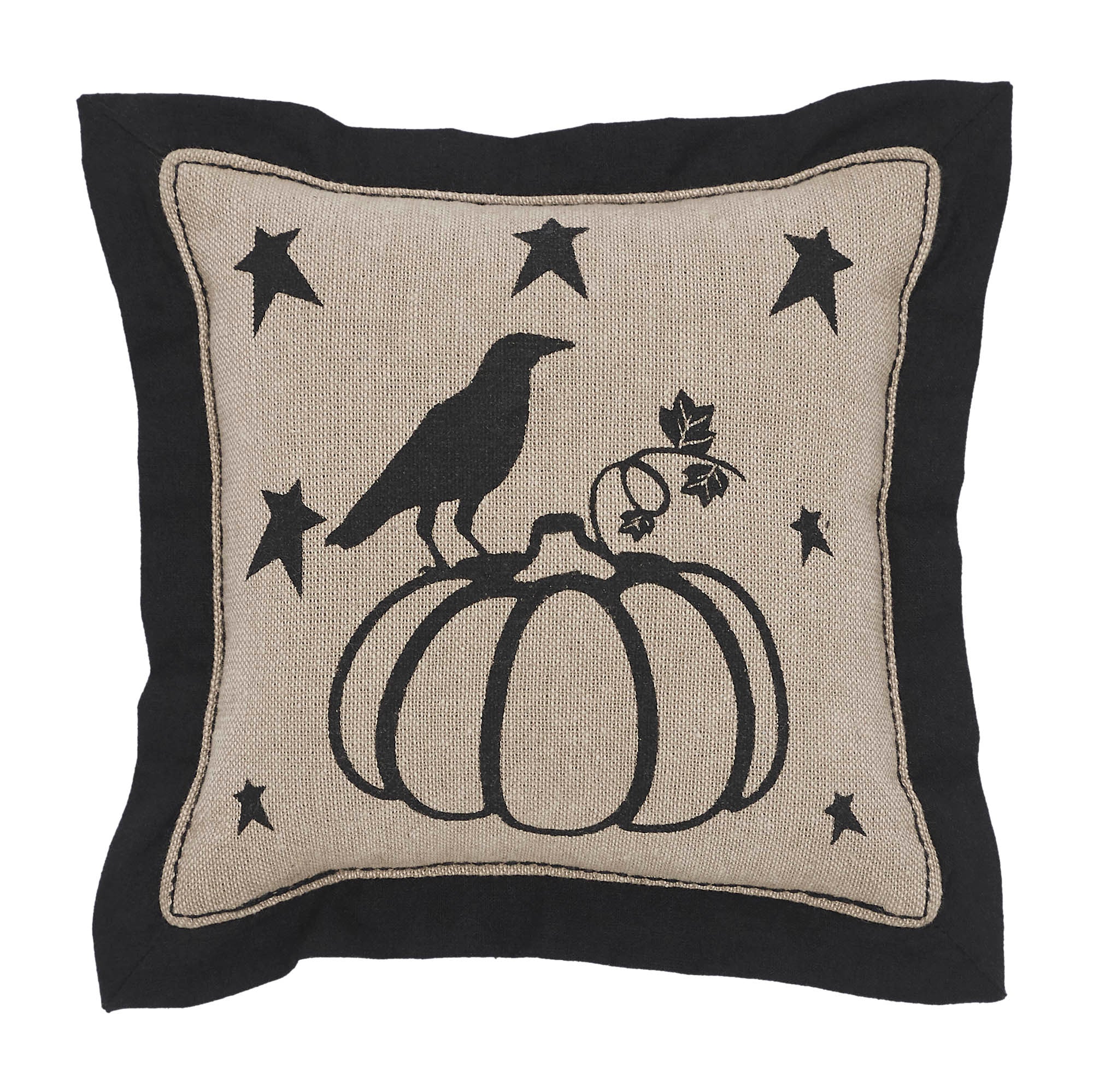 Raven Harvest Primitive Pumpkin Mini 6" Pillow - Image 2
