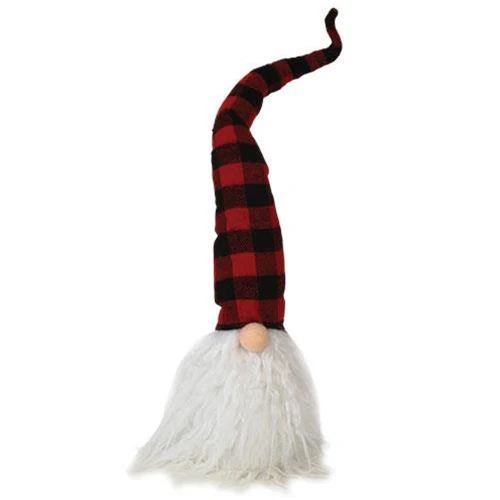 Red and Black Plaid Santa Gnome Figure - Image 2