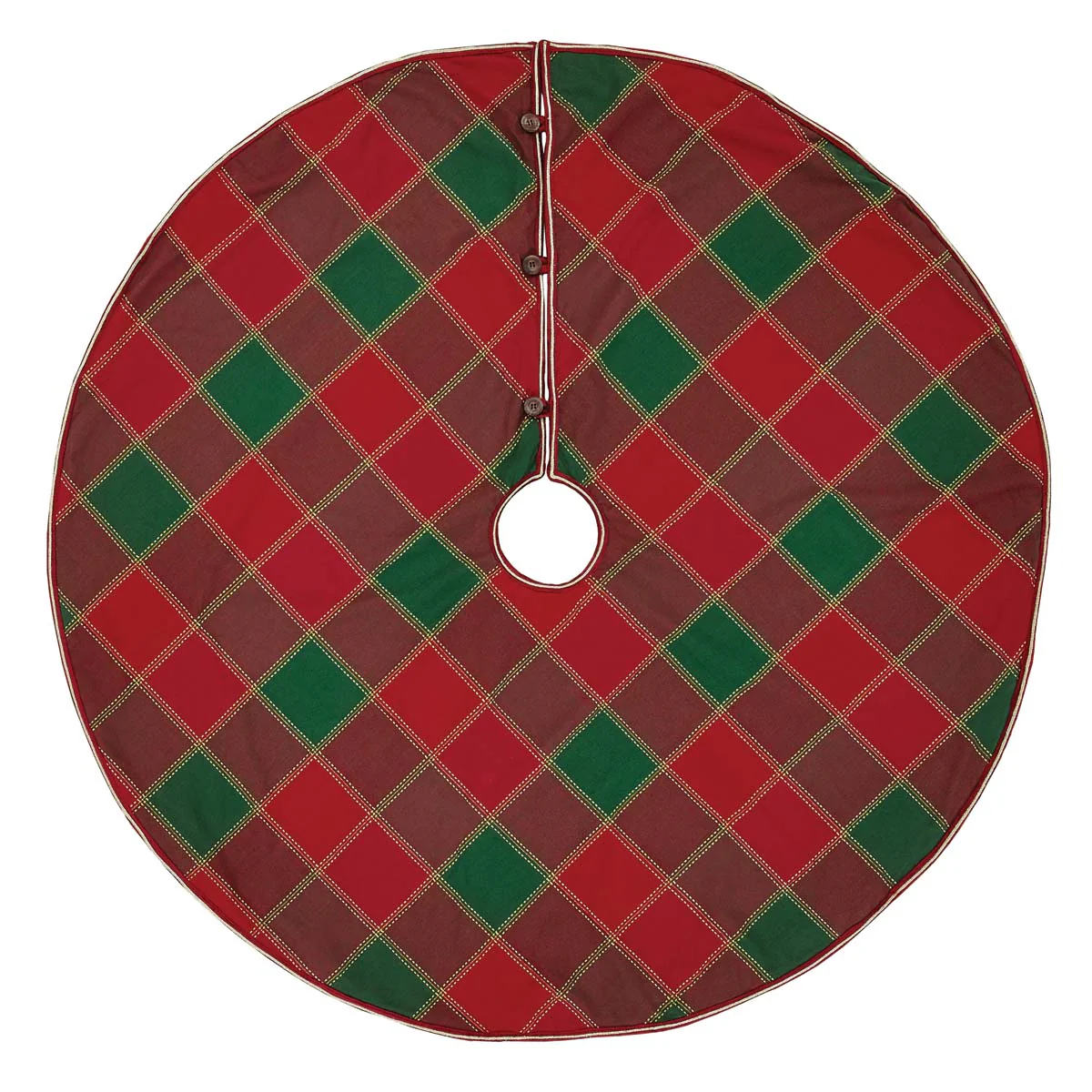 Red and Green Tartan 48" Tree Skirt - Image 2