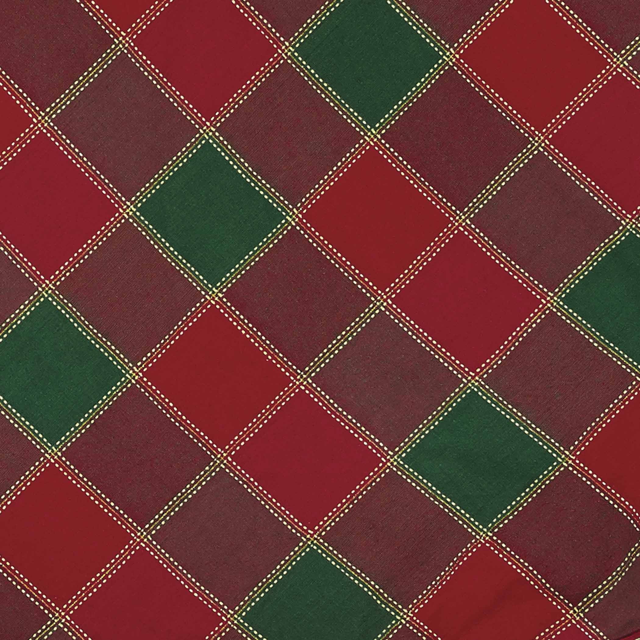 Red and Green Tartan 48" Tree Skirt - Image 6