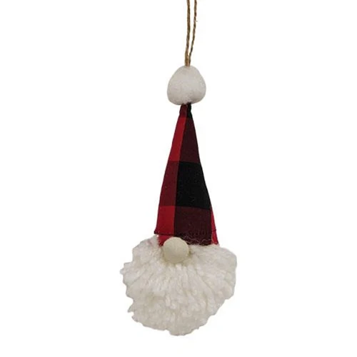 Red & Black Buffalo Check Gnome Fabric Ornament - Image 2