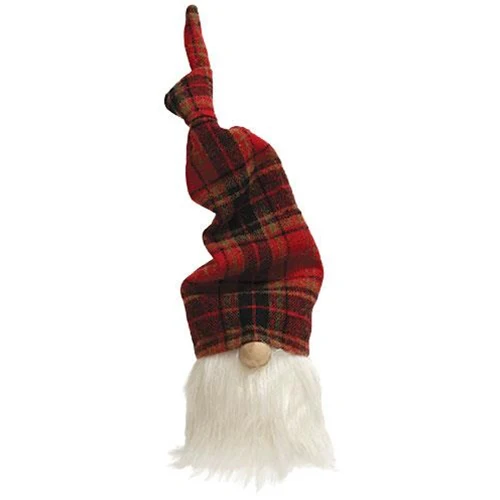 Red & Black Plaid Hat Gnome Fabric Figure - Image 2
