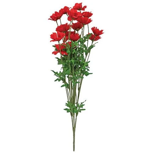 Red Breeze Swept Blooms 21" Faux Bush