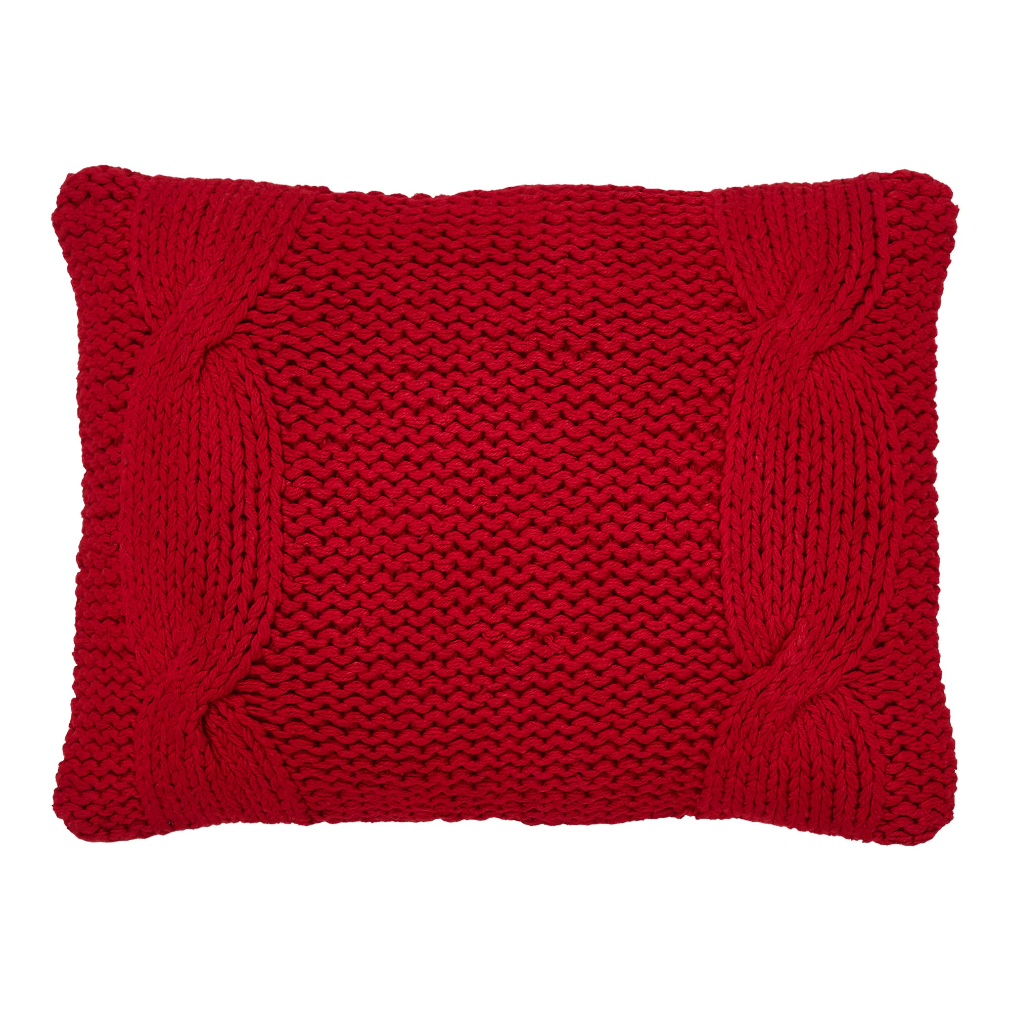 Red Cable Knit Sweater Accent Pillow - Image 3